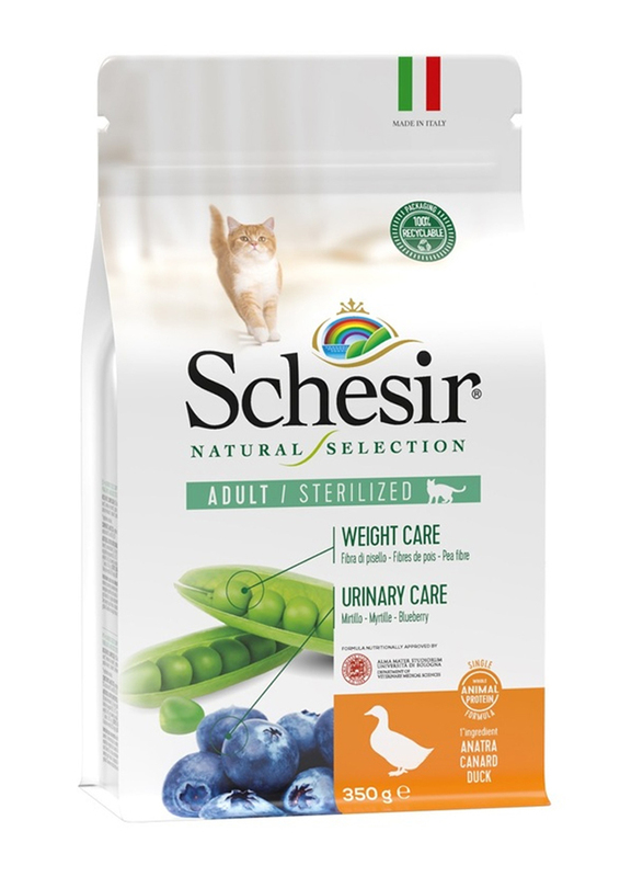 

Schesir Natural Selection Sterilized Duck Dry Cat Food, 350g