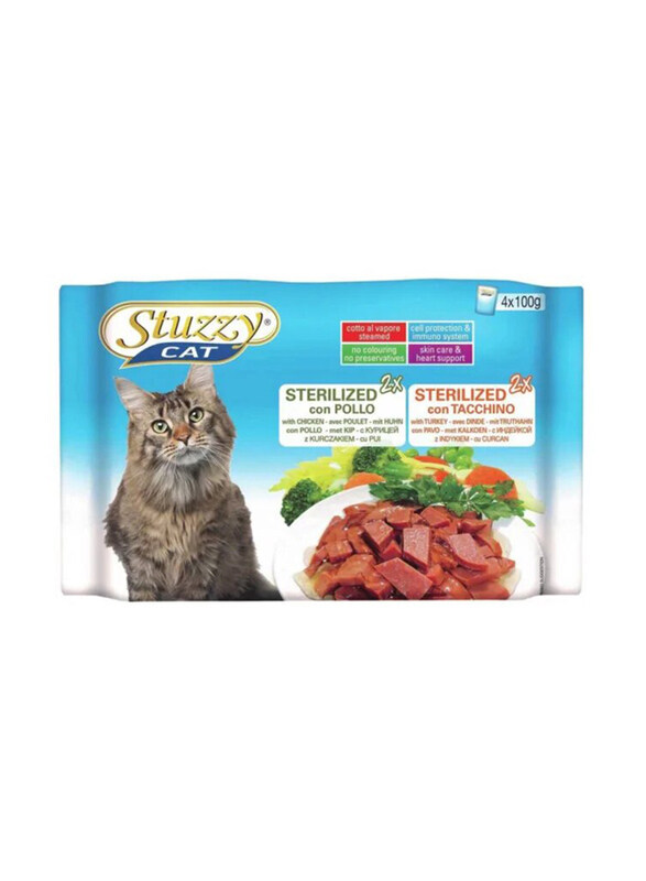 

Stuzzy Chicken & Turkey Pouch Wet Cat Food, 4 x 100g