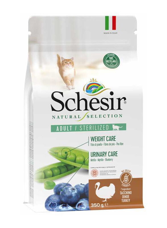 

Schesir Natural Selection Sterilized Turkey Dry Cat Food, 350g