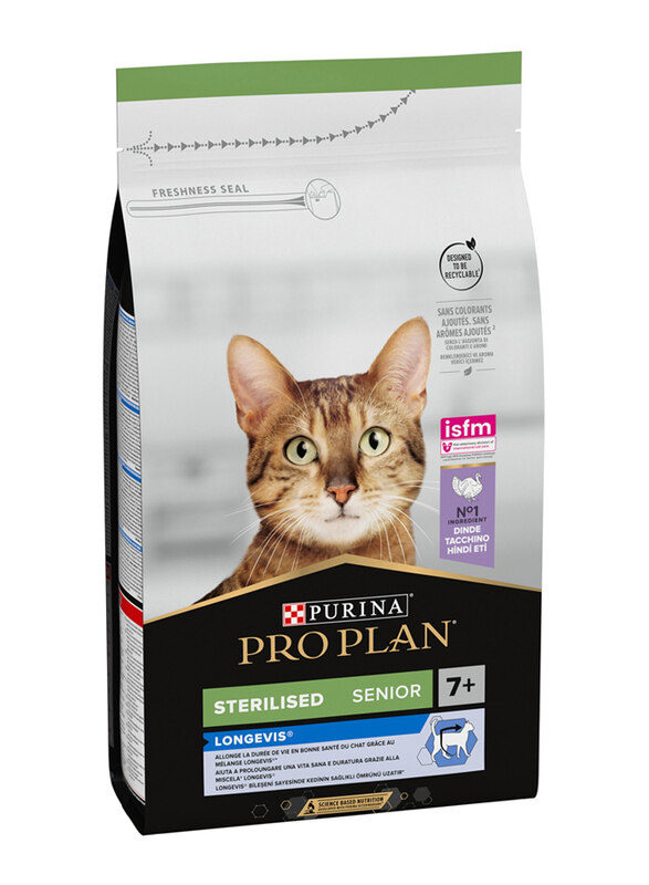 

Purina Pro Plan Sterilised Longevism Senior 7+ Turkey Cat Dry Food, 1.5 Kg