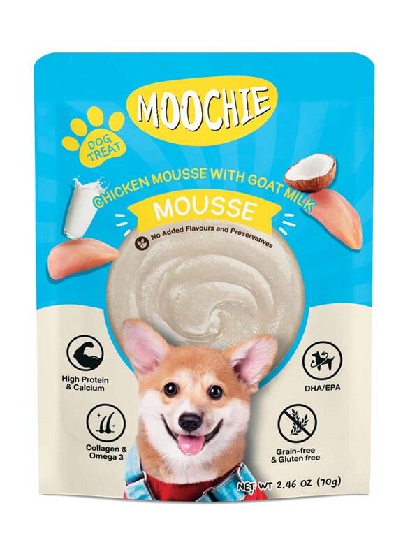 

Moochie Dog Chicken Mousse with Goat Milk Dog Wet Food, 70g