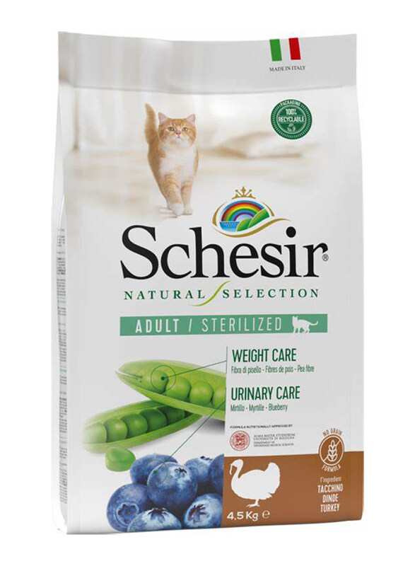 

Schesir Natural Selection Sterilized Turkey Dry Cat Food, 4.5 Kg