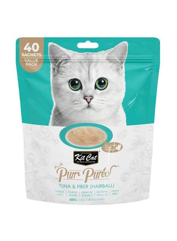 

Kit Cat Tuna & Fiber Hairball Purr Puree Cats Wet Food, 600g
