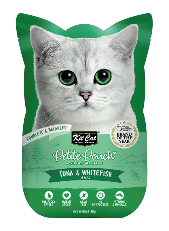 

KitCat Petite Pouch Complete & Balanced Tuna & Whitefish Cat Wet Food, 6 x 70g