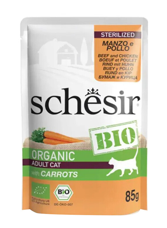 

Schesir Bio Beef & Chicken, Carrots Wet Cat Food, 85g