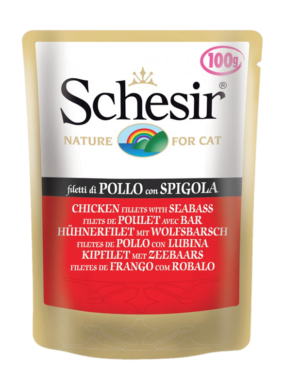 

Schesir Chicken Fillets & Seabass Pouch Wet Cat Food, 85g