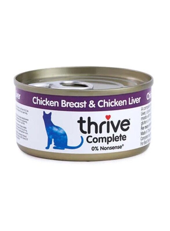 

Thrive Cat Complete Chicken & Liver Wet Food Can, 75g
