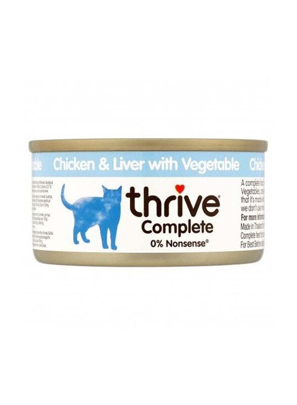 

Thrive Cat Complete Chicken, Liver & Vegetabes Wet Food Can, 75g