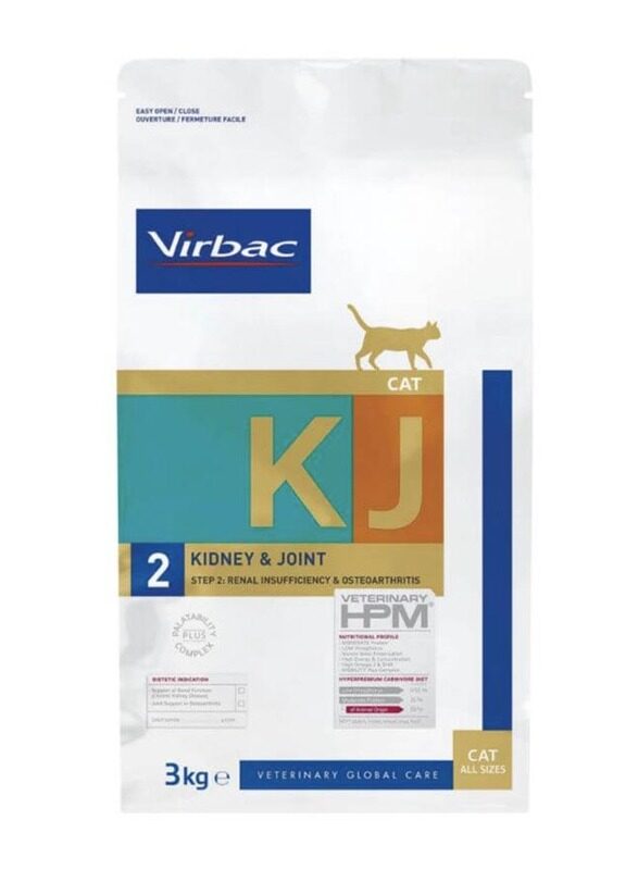

Virbac Croquettes Chat Veterinary Hpm Kj2 Kidney Joint Cat Dry Food, 3 Kg