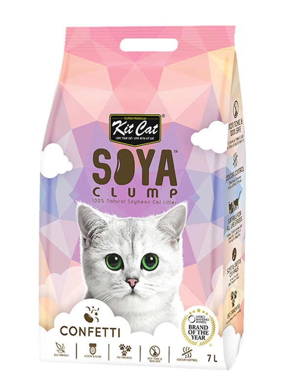 

Kit Cat Confetti Soya Clump Soybean Litter, 7 Liters, Multicolour