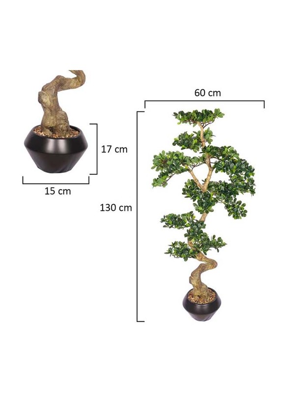 Nearly Natural Real Touch Artificial Ficus Microcarpa Plant, 60 x 60 x 130cm, Green/Brown