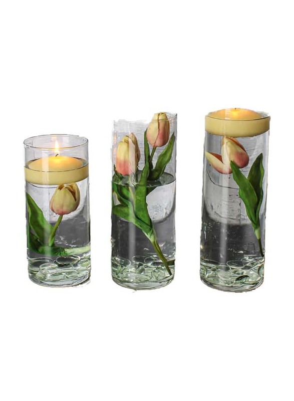 Glass Cylinder Vase, 15 x 15 x 100cm, Transparent