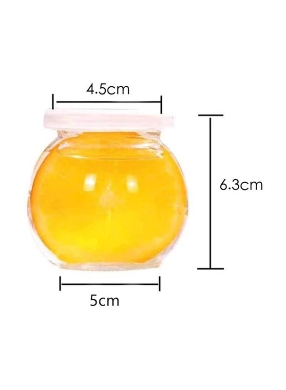 Clear Glass Round Honey Jar, 12 x 100ml, Transparent