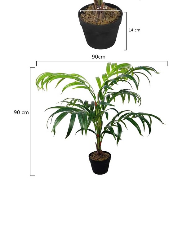 Nearly Natural Real Touch Artificial Chamaedorea Plant, 70 x 70 x 120cm, Green/Brown