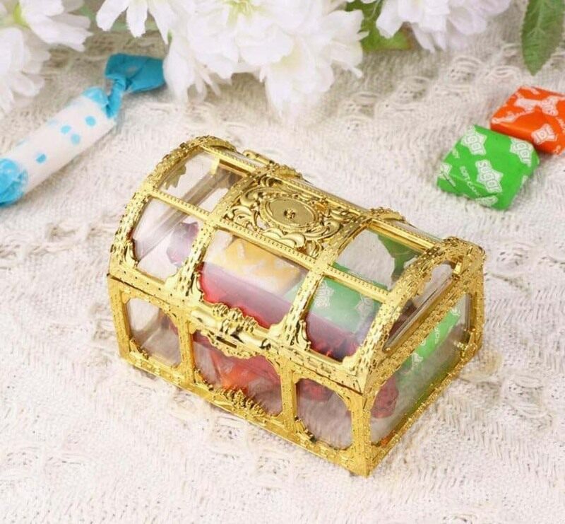 Acrylic Jewellery Box, 12 Pieces, Gold