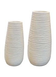 Modern Ceramic Vase, 14.5 x 14.5 x 32cm, Off White