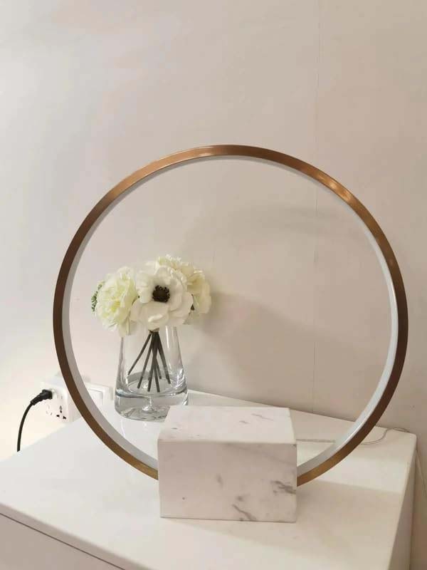 Marble Ring Table Lamp, Gold