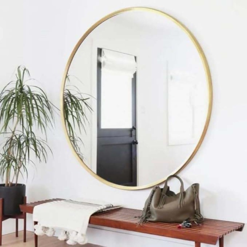 Round Shape Wall Mirror, 150 x 150 x 150cm, Gold