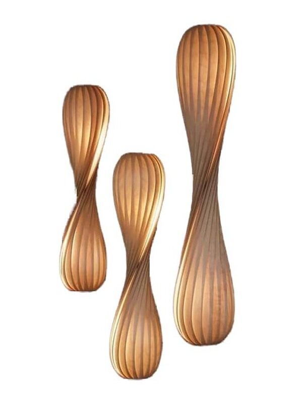 

Generic Wood Curvy Pendant Light, 25 x 25 x 50cm, Gold