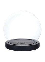 Glass Display Dome Cloche with Wood Base, Transparent/Black