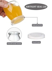 Clear Glass Jar with Leak Proof Locking Plastic Lid, 12 x 100ml, Transparent