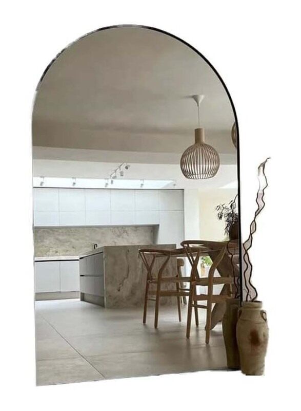 

Generic Over Size Frame Arch Shape Mirror for Floor Decoration, Black