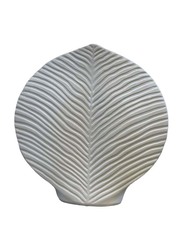 Leaf Style Ceramic Vase, 23.5 x 23.5 x 7.5cm, White