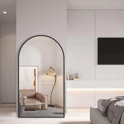 Frame Arch Shape Mirror for Floor Decoration, 140 x 140 x 220cm, Clear