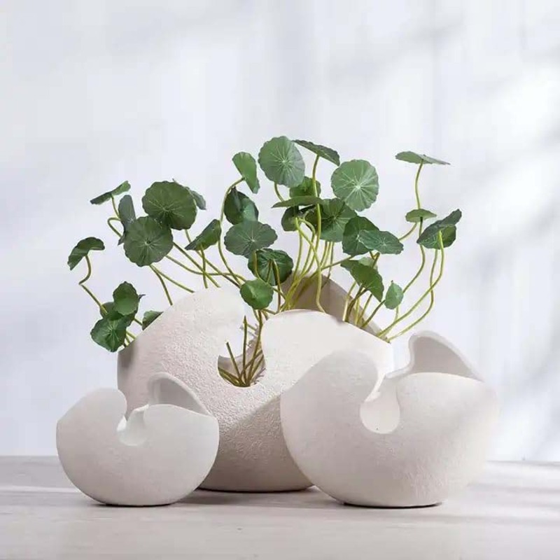 Nordic Minimalist Style Ceramic Vase, 28 x 14 x 22cm, White