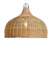 Ratan Pendant Lamp, Small, Warm Light