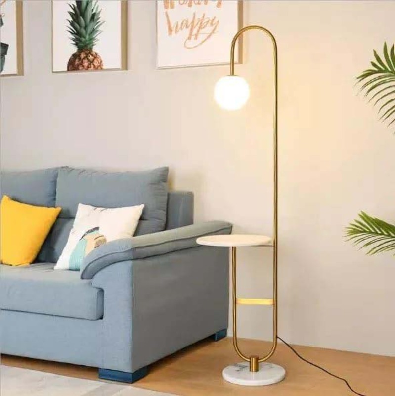 Double Marble Floor Lamp, Gold