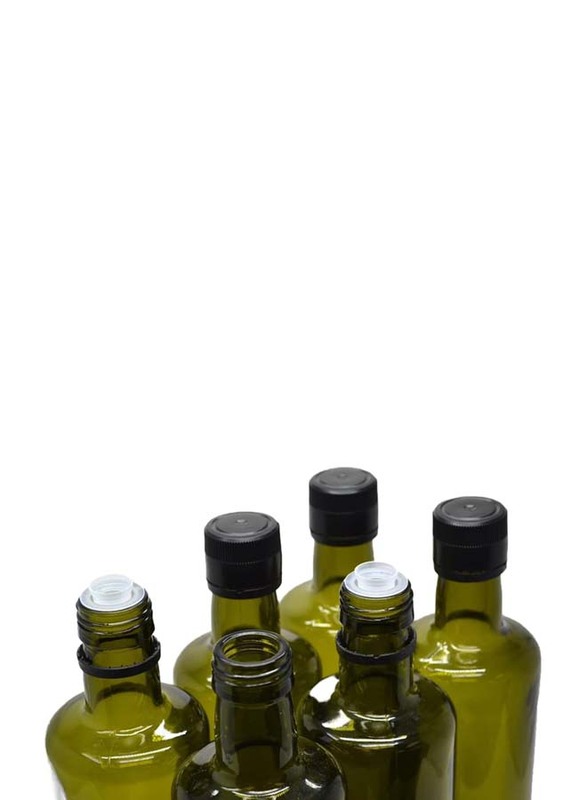 1000ml 4-Piece Round Glass Bottle for Oils with Pouring Lid, FOSBLSH0323, Green