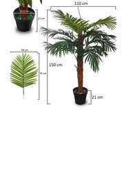 Nearly Natural Real Touch Artificial Palm Tree, 110 x 110 x 150cm, Green/Brown