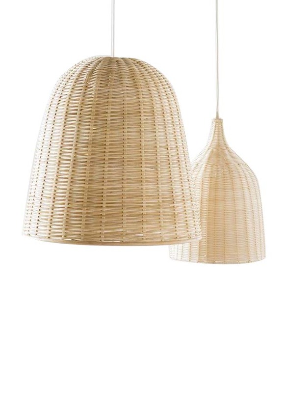 Ratan Pendant Lamp, Small, Warm Light