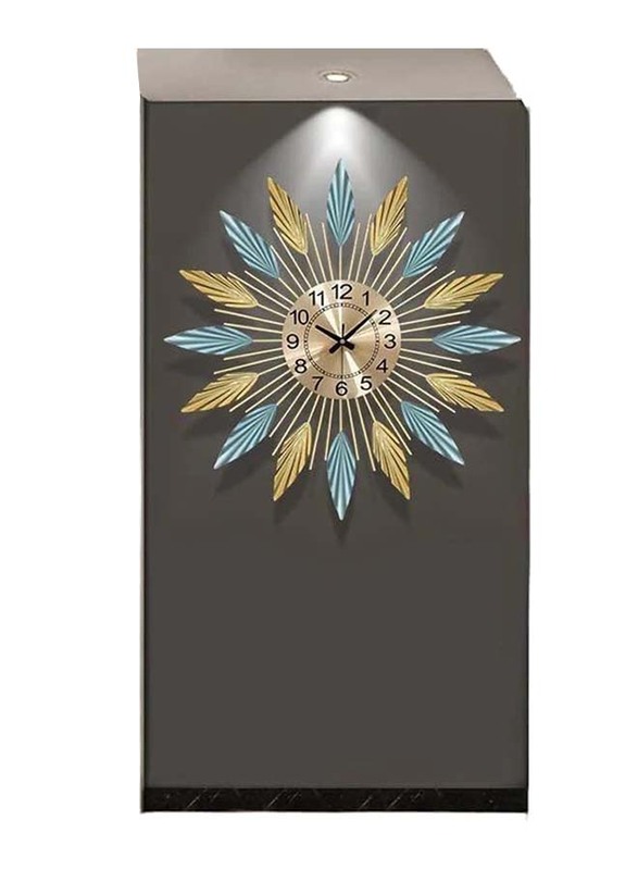 Feathers Style Metal Wall Clock, 66 x 66 x 66cm, Multicolour