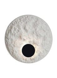 Round Moon Textures Wall Lamp, White/Black