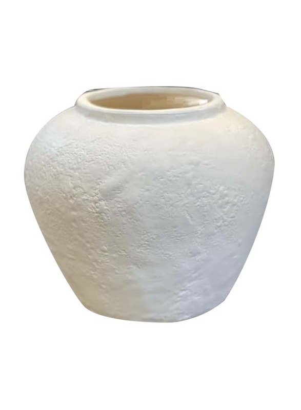 Modern Ceramic Vase, 10 x 10 x 18cm, White