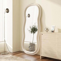 Curvy Squiggle Full Length Mirror, White