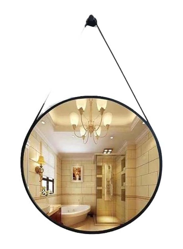 Round Shape Hanging Wall Mirror, 60 x 60 x 60cm, Black