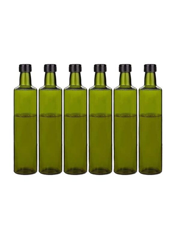 250ml 12-Piece Round Glass Bottle for Oils with Pouring Lid, FOSBLSH0320, Green