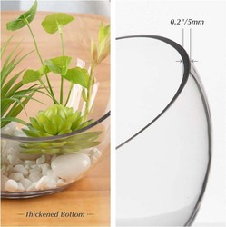 Cut Bowl Glass Vase, 16.8 x 19.1 x 18.5cm, Transparent