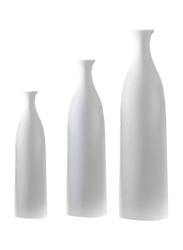 Bottle Shape Fiber Glass Vase, 3 Pieces, 60 x 17 x 17cm, White