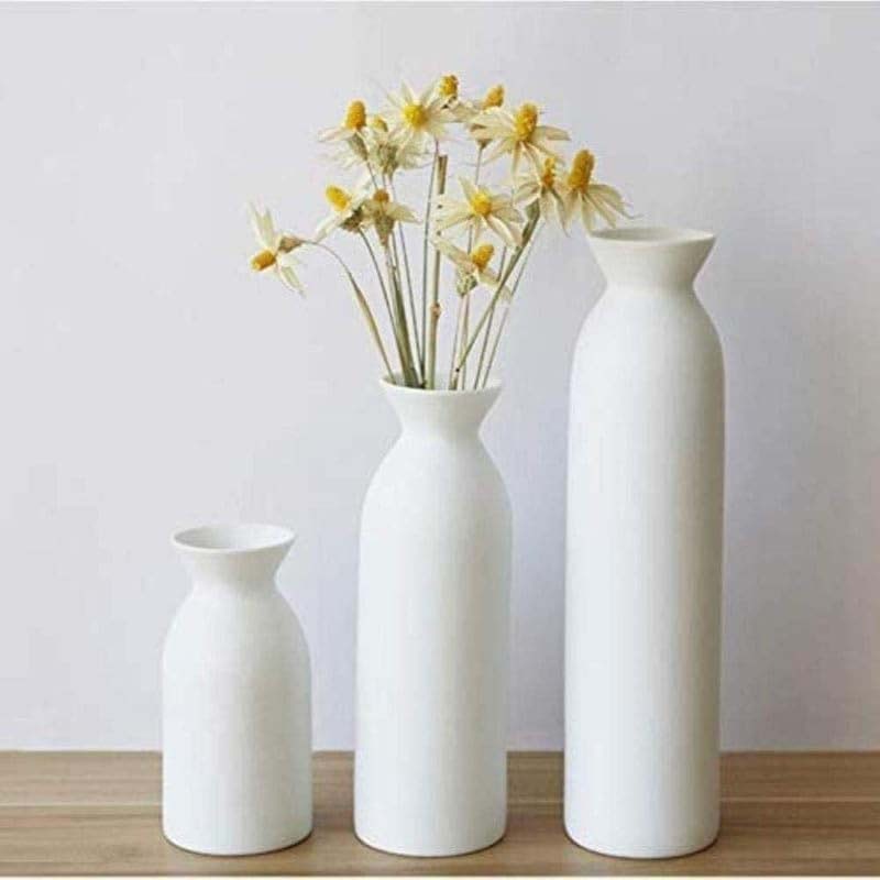 Elegant Vases Ceramic Vase, 30 x 6 x 8cm, White