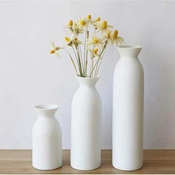 Elegant Vases Ceramic Vase, 30 x 6 x 8cm, White