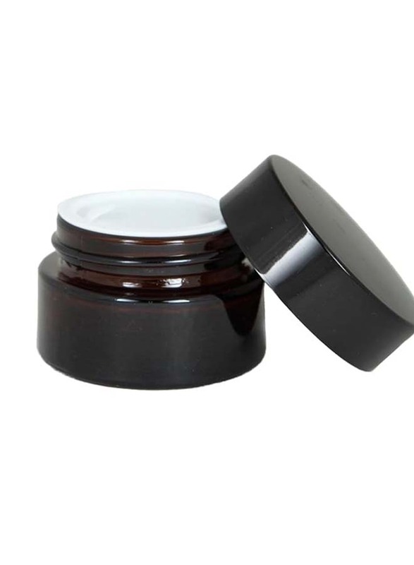 Brown Round Glass Jar with Plastic Screw Cap, 12 x 50ml, Dark Brown