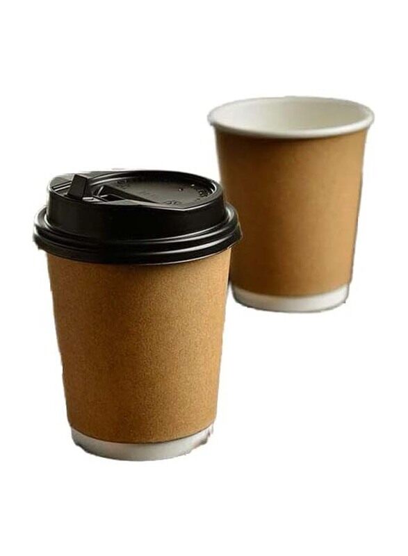 

Generic 350ml 50-Piece Set Double Wall Paper Cup without Lid, Brown