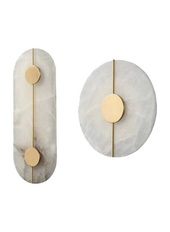 Natural Marble with Hidden Led Light Wall Lamp, Gold