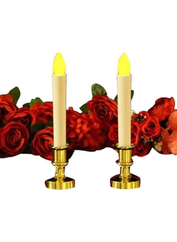 

Generic Beautiful Artificial Taper Candles, 2 x 2 x 18cm, 2 Pieces, White