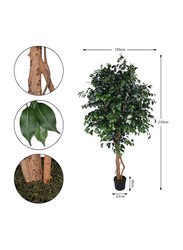 Nearly Natural Real Touch Artificial Ficus Tree, 130 x 130 x 230cm, Green/Brown