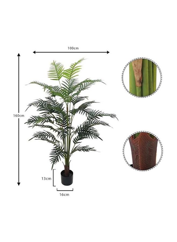 Nearly Natural Real Touch Artificial Palm Plant, 100 x 100 x 160cm, Green/Brown